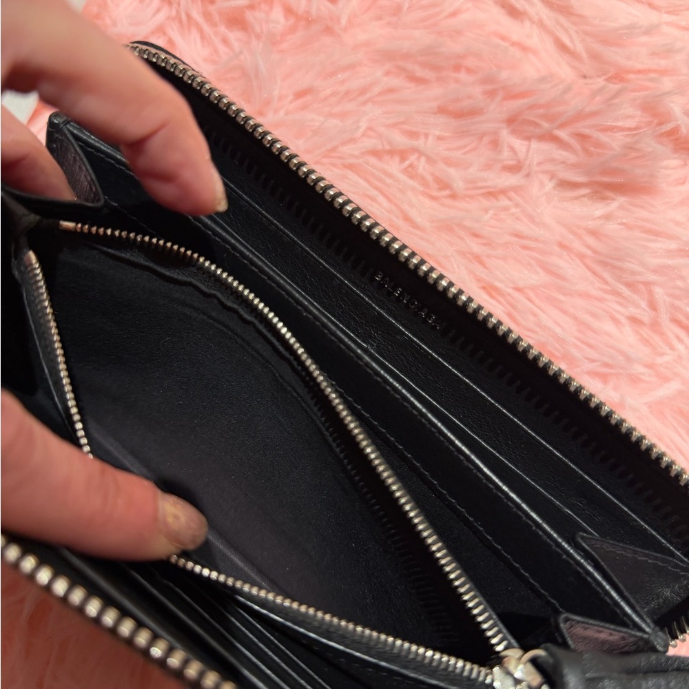 Balenciaga Paper Manny Zip Around Leather Wallet Large Black Envelope Snap NIP - Picture 16 of 16